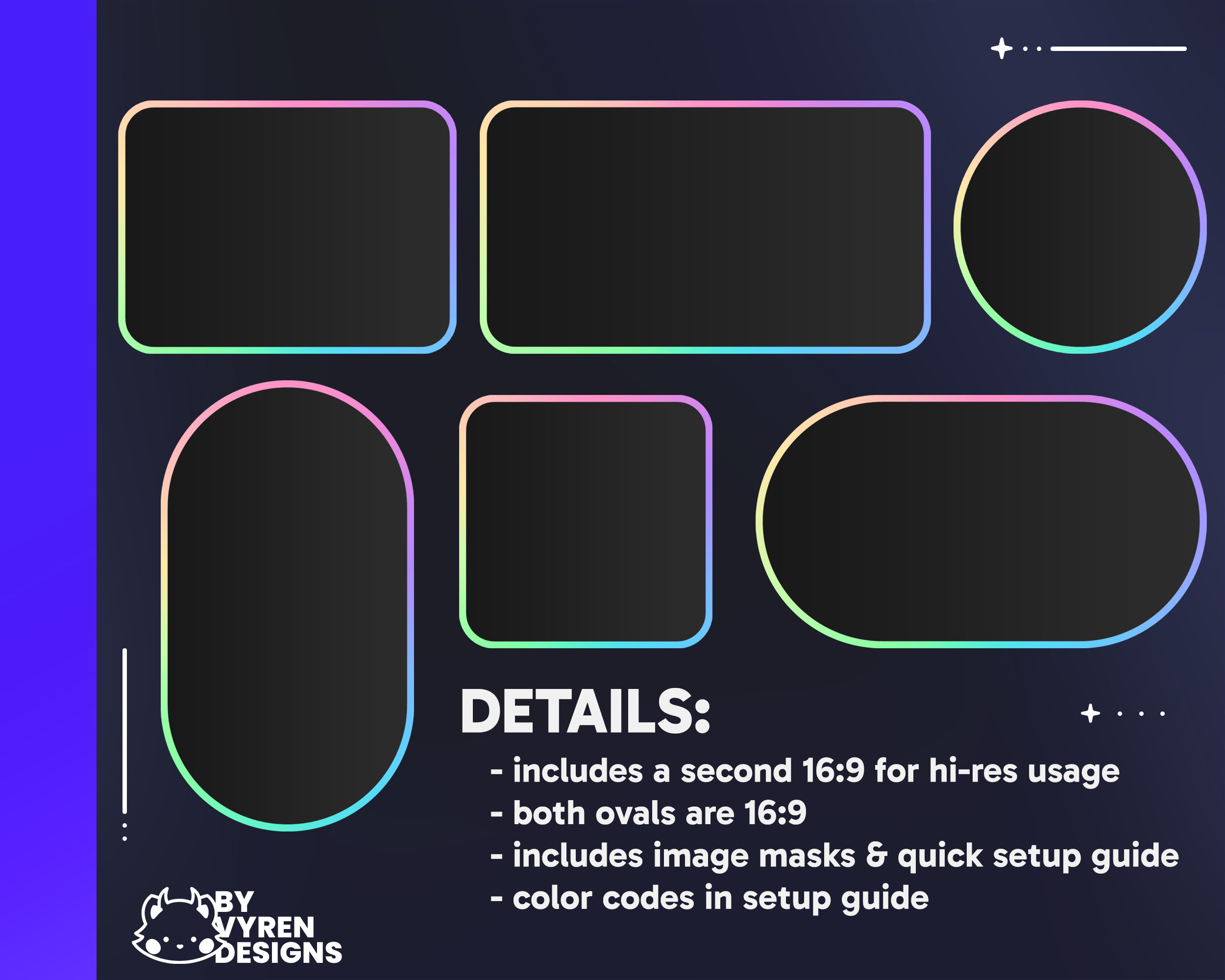 ANIMATED Pastel Rainbow Simple Webcam Frames Pack for Streaming on ...