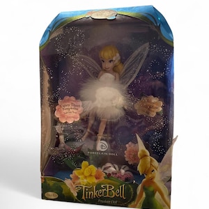 Disney Fairies Arrival Tink Porcelain Doll 10” Brass Key Keepsakes 2008 In Box, Light Fairy Collectible Figure, Tinker Bell Friend afbeelding 1