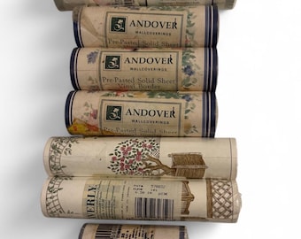 Lote de 7 cenefas de papel pintado vintage Andover Waverly Croscill Floral Cottage Farmhouse