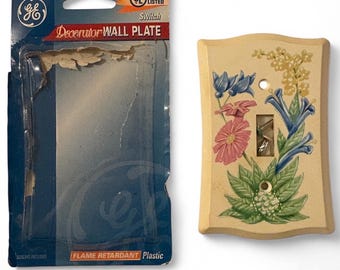 GE Vintage Floral Flowers Switch Wall Plate Covers Dode inventaris open doos CottageCore Fairy