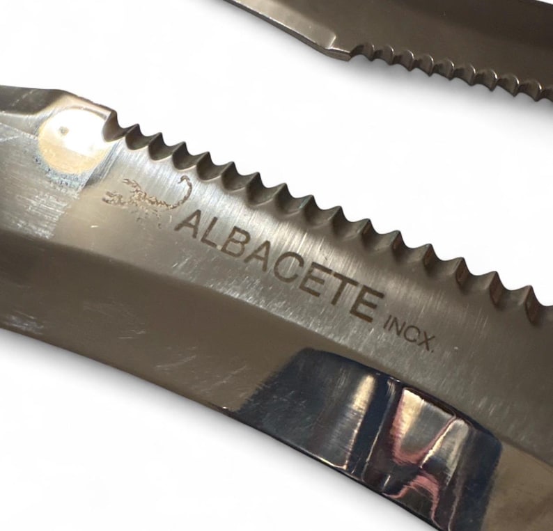 Vintage Albacete Spain Hunting Knife Set Sawback Survival Knives INOX ...