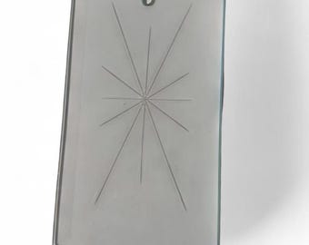 1 Lámpara de araña, panel de repuesto octogonal de vidrio biselado, diseño de explosión estelar, estilo moderno de mediados de siglo, 8.5 x 3.5 pulgadas, vintage.