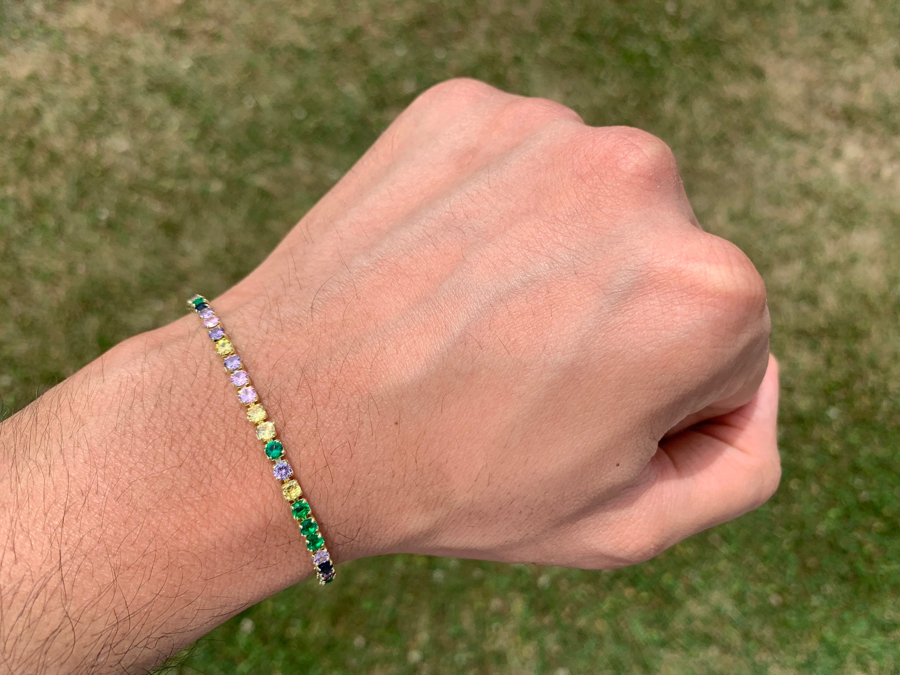 Bracciale tennis classico placcato oro 14 carati da 4 mm con