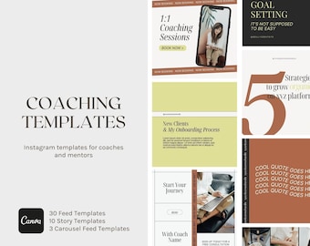 Coaching Instagram Templates: Minimalist Canva Social Media Kit