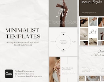 Minimalist Instagram Templates: Canva Social Media Kit (Digital Download)