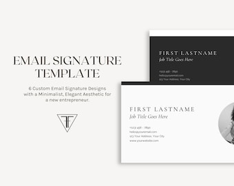 Minimalist Email Signature Template: Black & White Canva Designs (Digital Download)