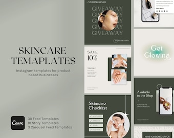 Social Media Template Kit | Skincare & Beauty Minimalist | Canva Instagram Templates