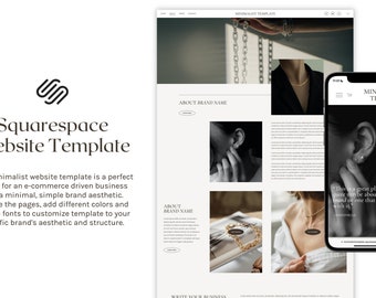 Squarespace Website Template: Minimalist E-commerce Design (Digital Download)
