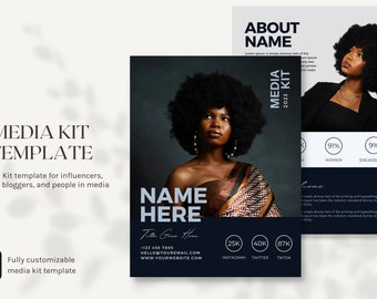 Elegant Media Kit Template: Influencer & Blogger Press Kit (Canva)