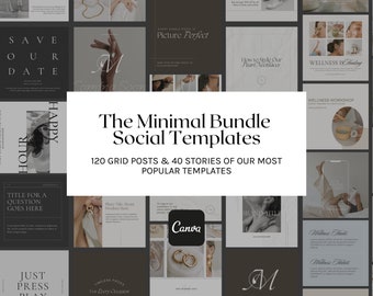 Minimalist Social Media Canva Templates: Instagram Kit Bundle (Digital Download)