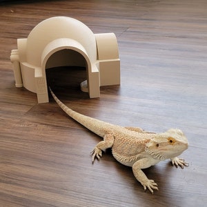 Medium 8-Inch Round Reptile Hide Hut For Bearded Dragons, Geckos, Lizards, Snakes