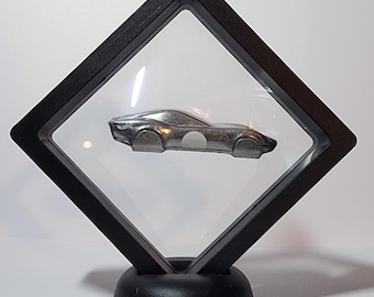 Hot Wheels Coupe Clip Silver | Floating Display Case | Keychain Diecast Gift