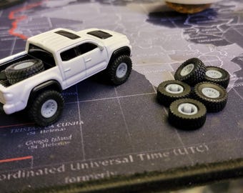 Rodas estilo Method com pneus de 37 polegadas Hot Wheels Matchbox escala 1/64