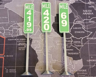 Mile Marker Sign | 1/10 Scale RC Diorama Accessory | Mini Road Sign for RC Track