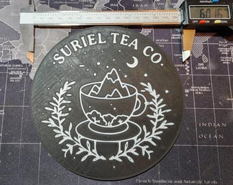 6" suriel tea sign wall hanger coaster