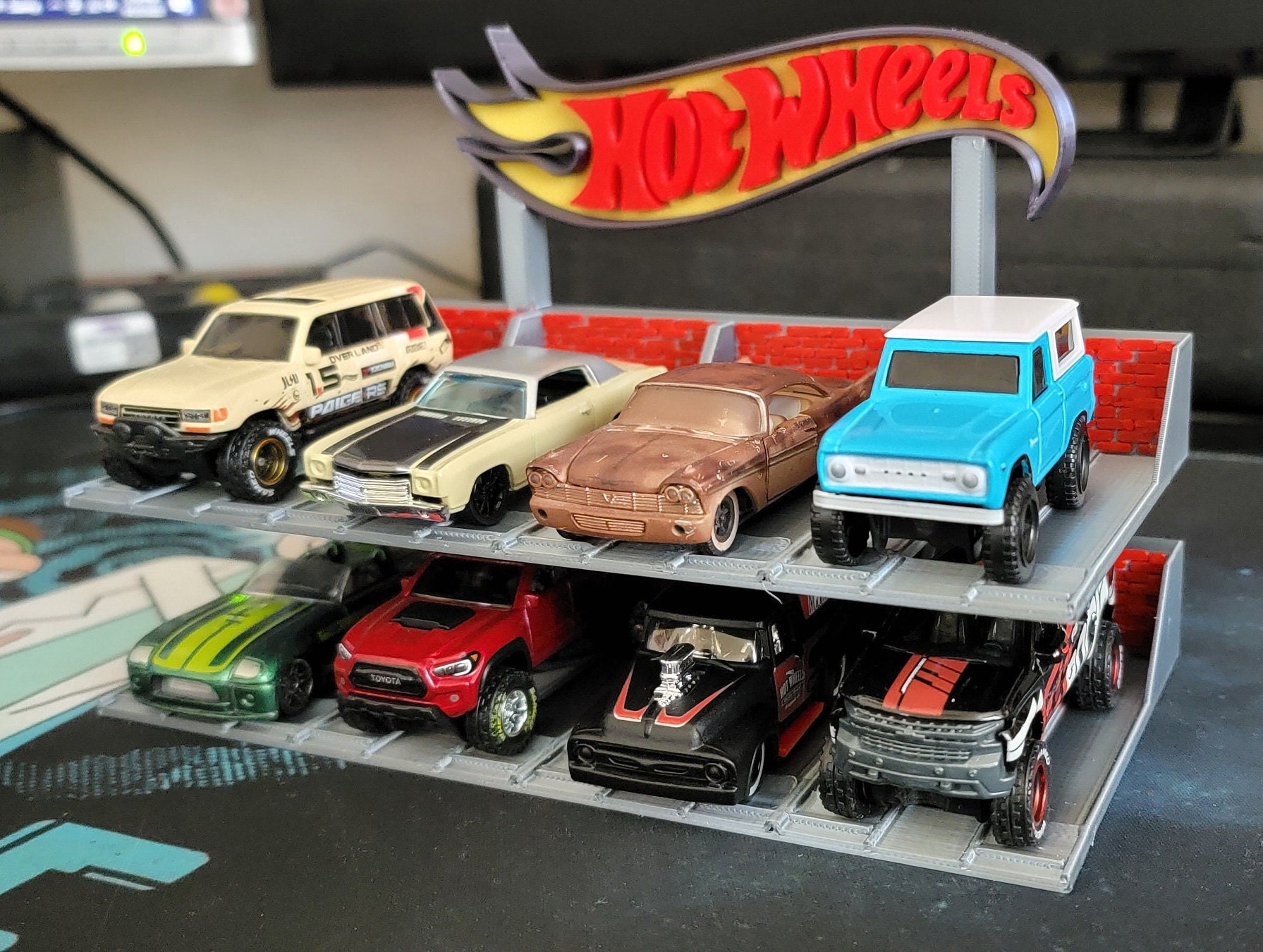 Custom Made Hot Wheels Display Rack 3D Printed Multi Material