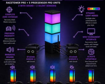 RC Drift Competition Kit | RaceTower PRO + 5 ProxSensor PRO Units | WiFi Tournament Bundle