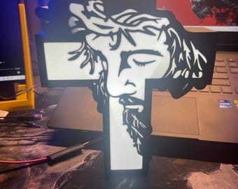 3D Printing STL light box Jesus Cross (Digital STL and 3MF file)