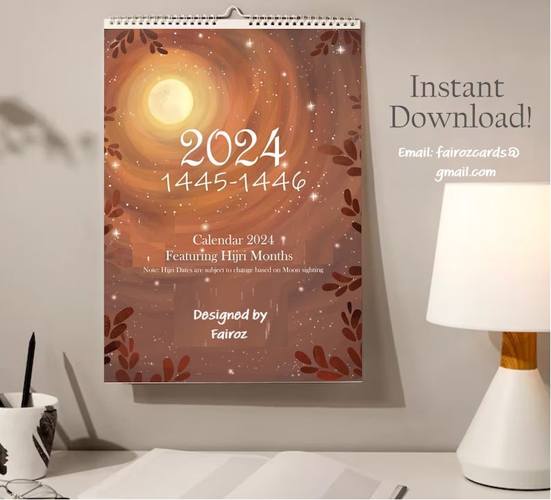 2024 Islamic Hijri Wall Calendar Planner With Dates & Quranic ...