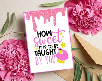 Printable Teacher Appreciation Card, Foldable 5x7, Thank You Card for Educators, Teacher Gift ...