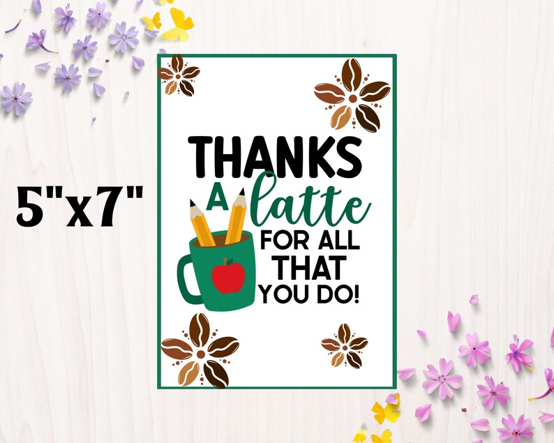 Printable Teacher Appreciation Card, Foldable 5x7, Thank You Card for Educators, Teacher Gift ...