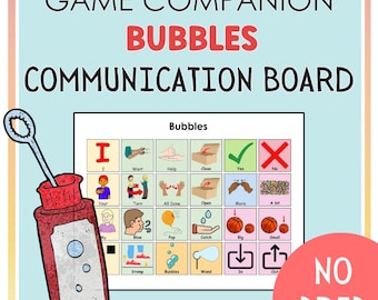 Bubbles, AAC, Communication Board, Game Companion, Speech Therapy, SDC