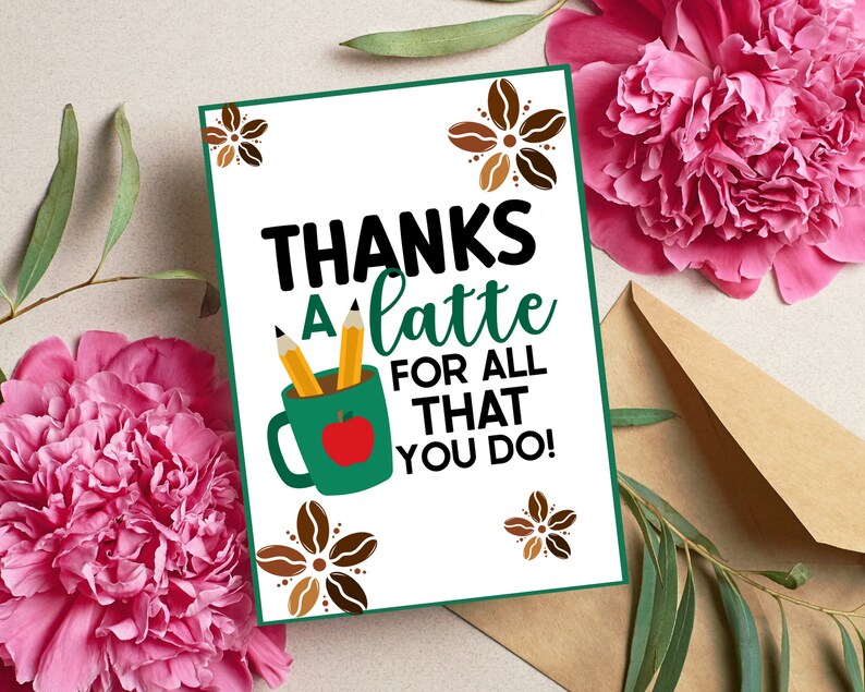 Printable Teacher Appreciation Card, Foldable 5x7, Thank You Card for Educators, Teacher Gift ...