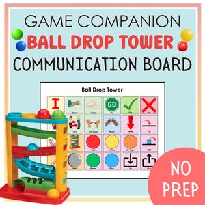 Torre de caída de bolas, CAA, tablero de comunicación, juego complementario, terapia del habla, SDC