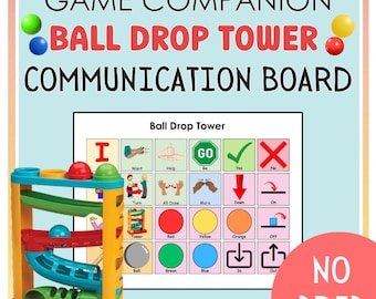 Ball Drop Tower, AAC, Communication Board, Game Companion, Speech Therapy, SDC