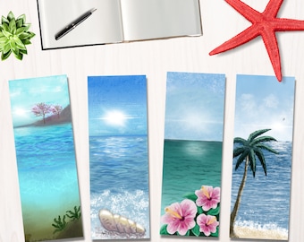 Paradise Bookmarks Set | Tropical Beach Theme (Digital Download)