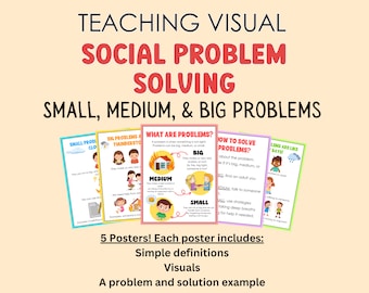 Risoluzione dei problemi sociali, insegnamento di problemi visivi, piccoli, medi e grandi, con esempi