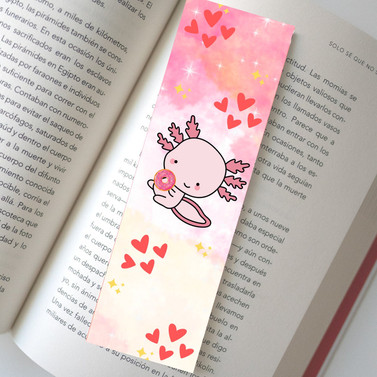 Kawaii Japanese Chibi Axolotl Printable Bookmarks for Kids, Cute