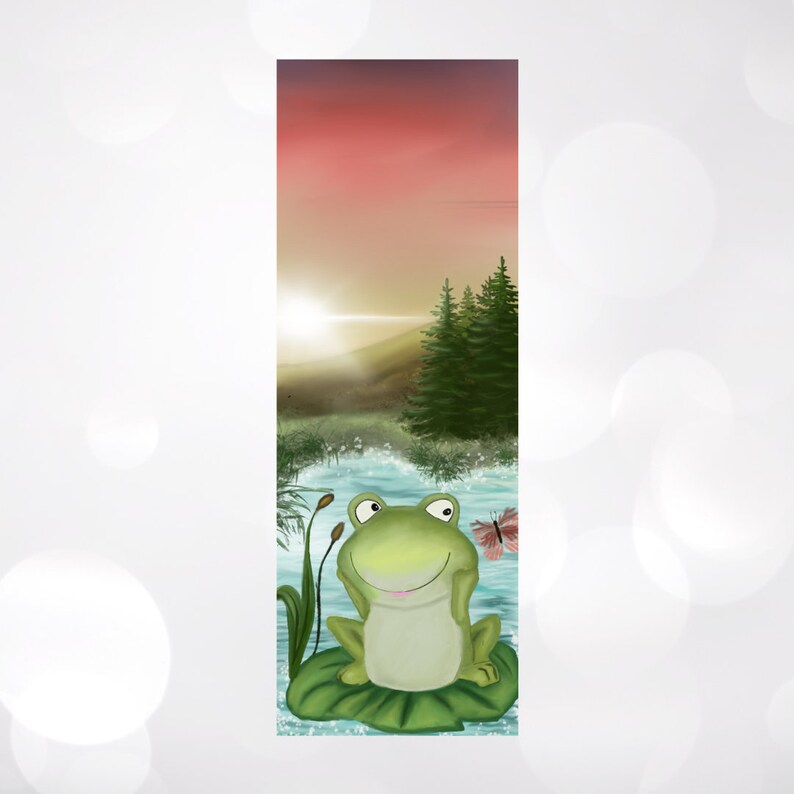 Cute Frog Art Printable Bookmarks Instant Download Set of 4 Gift Idea ...