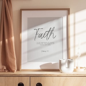 Hebreeën 11:1 | Bijbelvers Wall Art Print | Afdrukbare digitale download | Schrift vers kunst | Thuis afdrukbaar | Schriftdecor