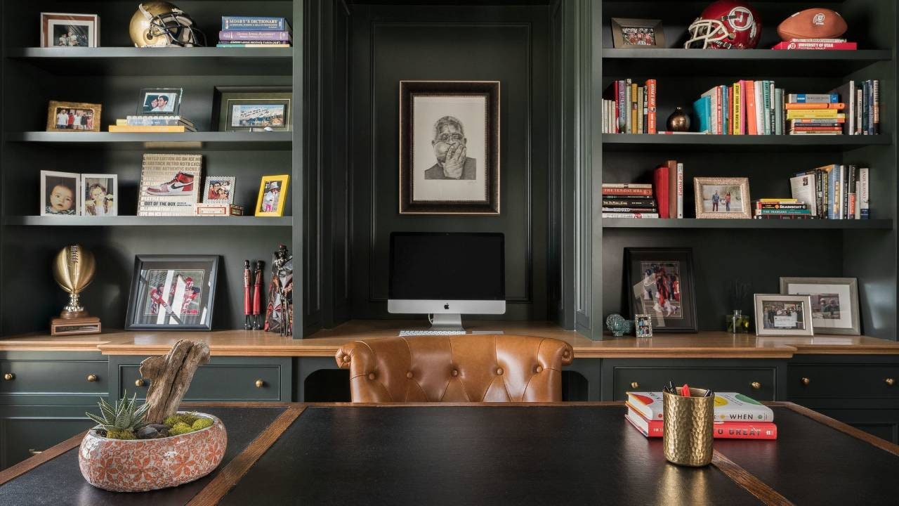 Masculine Zoom Background With Masculine Bookshelf Etsy