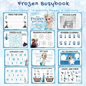 Printable - Frozen Elsa Busy Book Quiet Book Printable Preschool ...