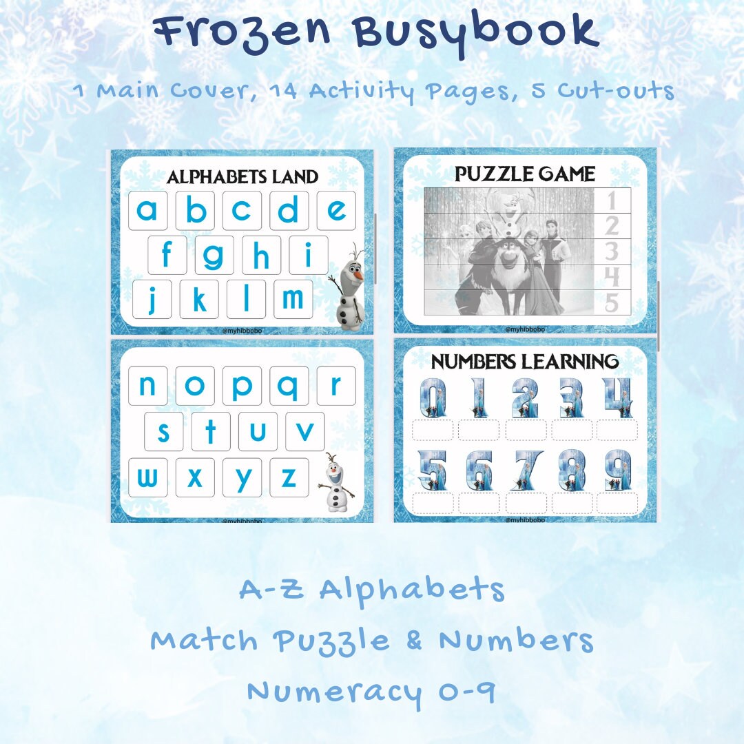 Printable - Frozen Elsa Busy Book Quiet Book Printable Preschool ...