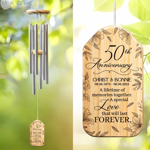 50th Anniversary Wind Chimes Etsy