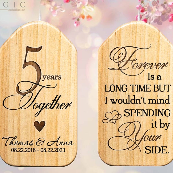 Custom Wind Chime With Acrylic Charms - Personalized Anniversary Wedding Gifts For Husband And Wife, Him And Her - Forever Your Plus One