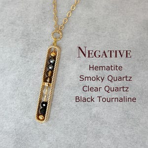 Dainty Protection and Balance Necklace, 3mm Crystal, Black Tourmaline, Clear Quartz, Smoky Quartz, Hematite, Gift For Her, Sister, Daughter