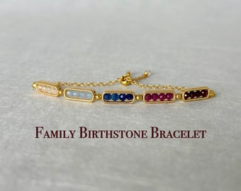 Crystal Family Birthstone Bracelet, Brick Jewelry, Birthday Gift, Mother Bracelet, Birthday Gift For Mom, Personalized Christmas Gift