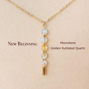 Dainty Moonstone Necklace, 18k Gold Filled Safety Pin Necklace, June Birthstone, Dainty Gemstone Bar Necklace, Handmade Gift for He, Divorce