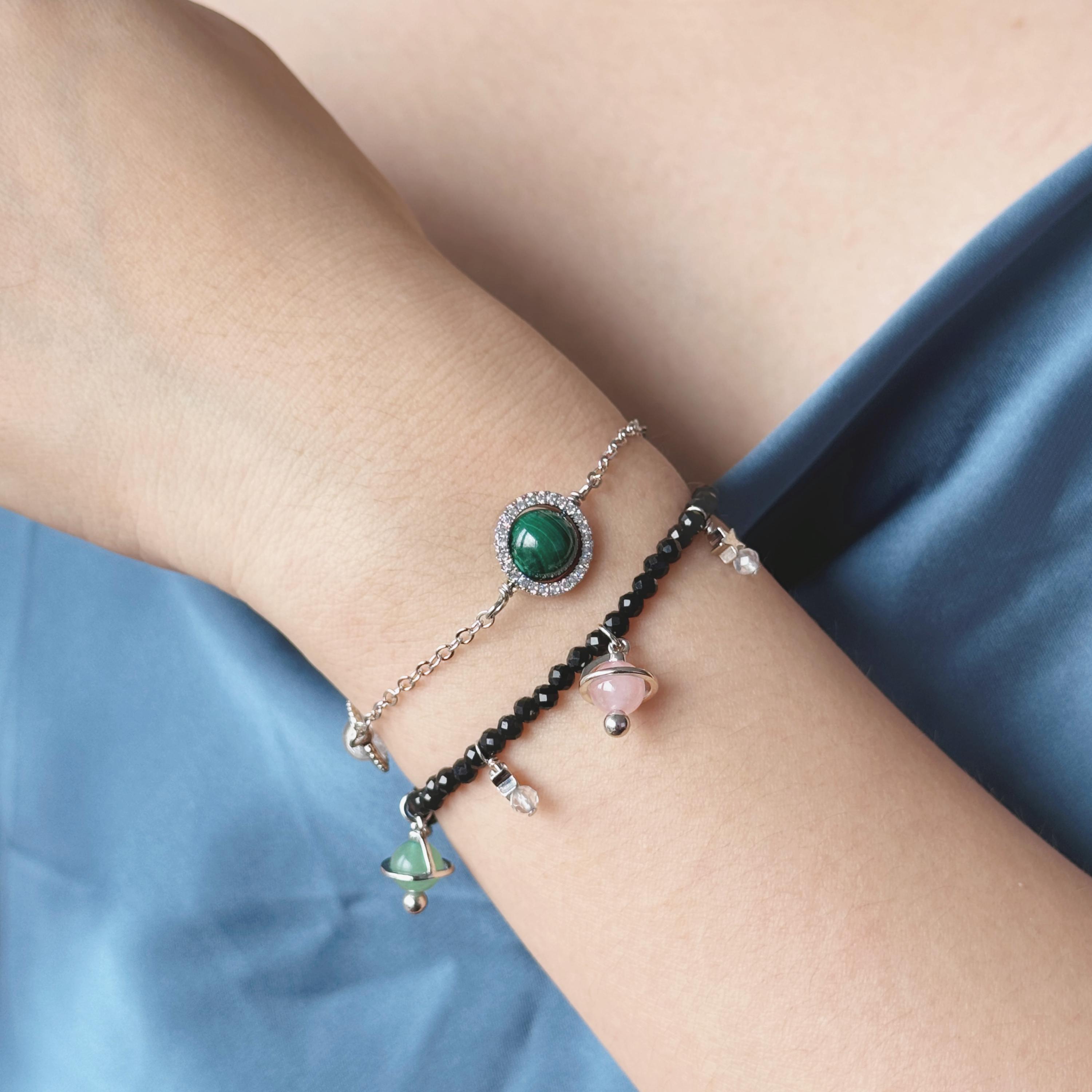 Taurus Planet Bracelet Zodiac Stacking Bracelet Set Saturn Charms Taurus Planet Bracelet Zodiac Stacking Bracelet Set Saturn Charms