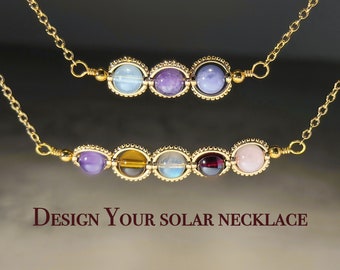 Collar de cristal solar personalizado, gargantilla del zodíaco, regalo de Navidad hecho a mano para la familia, joyería de signos de astrología natural, cumpleaños de la hija, boda