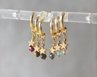 Mix Match Zodiac Drop Studs | Custom Constellation Celestial Star Gemstones Earrings