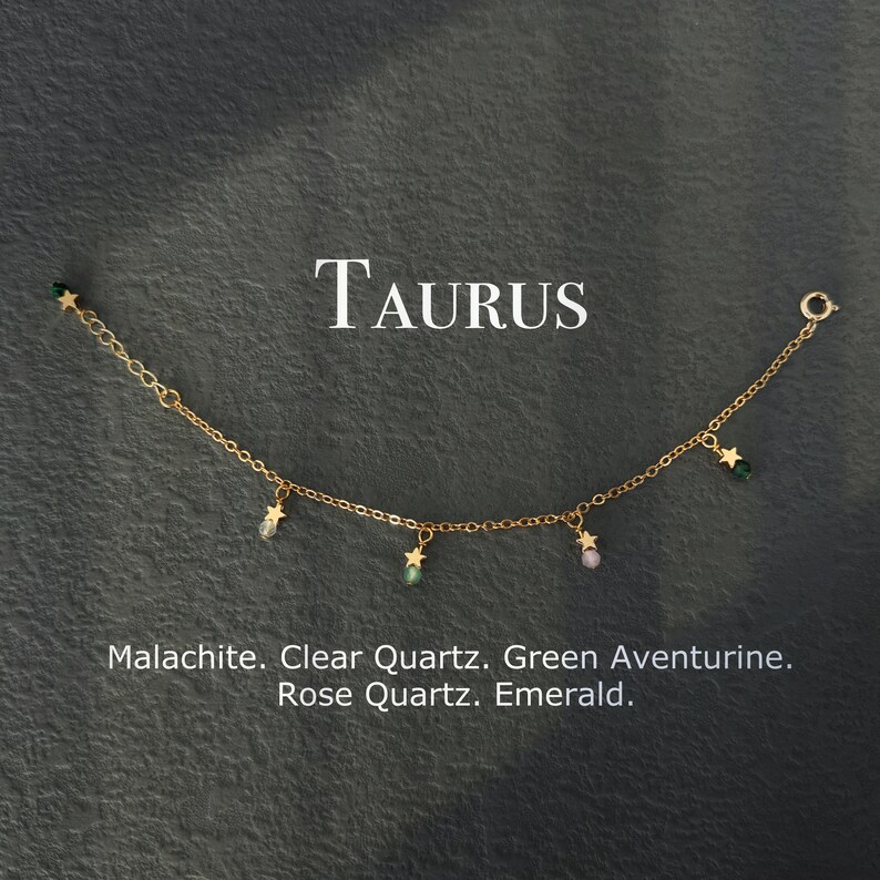 Dainty Taurus Crystal Bracelet Zodiac Star Charm Birthday Gift For Dainty Taurus Crystal Bracelet Zodiac Star Charm Birthday Gift For