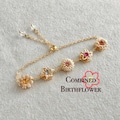 Personalized Birth Flower Bracelet With Real Birthstone, Fidget Spinner Birthflowers, Custom Mother's Day For Mom, Combined Birthflower product logo
