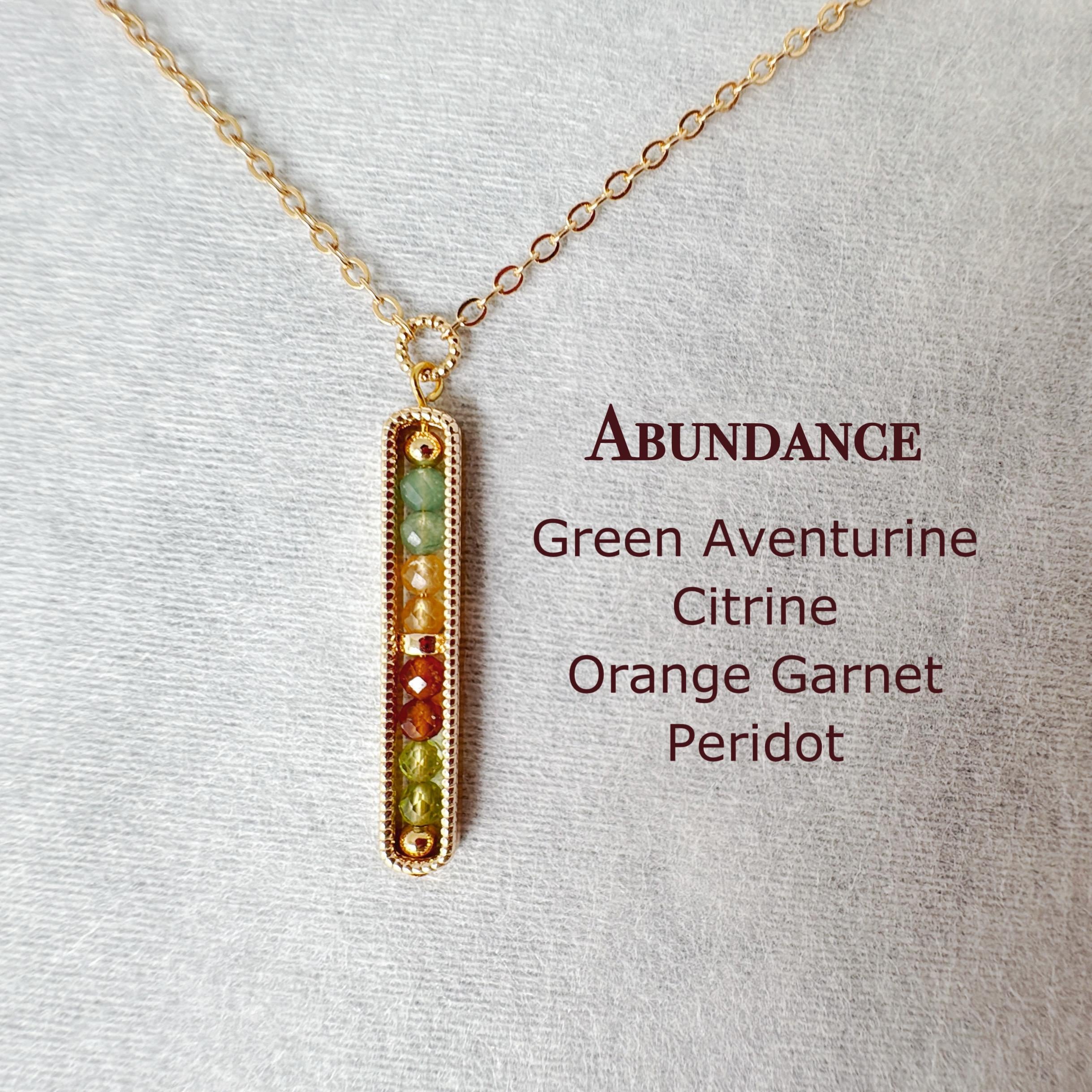 Dainty Abundance 3mm Crystal Necklace, Natural Aventurine, Citrine, Orange Garnet, Peridot, New Beginning Gift, New Job Gift For Her
