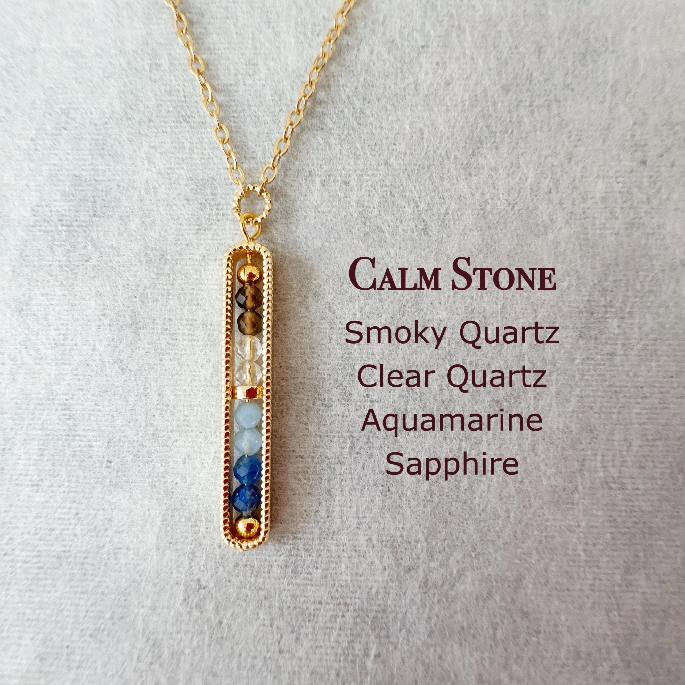 Dainty Serenity Necklace, 3mm Crystal, Aquamarine, Sapphire, Smoky Quartz, Clear Quartz, Confident Stone, Genuine Gemstone Gift For Her