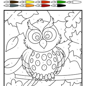 Fall Color by Number, Color by Number Activities for Kids, Fine Motor ...